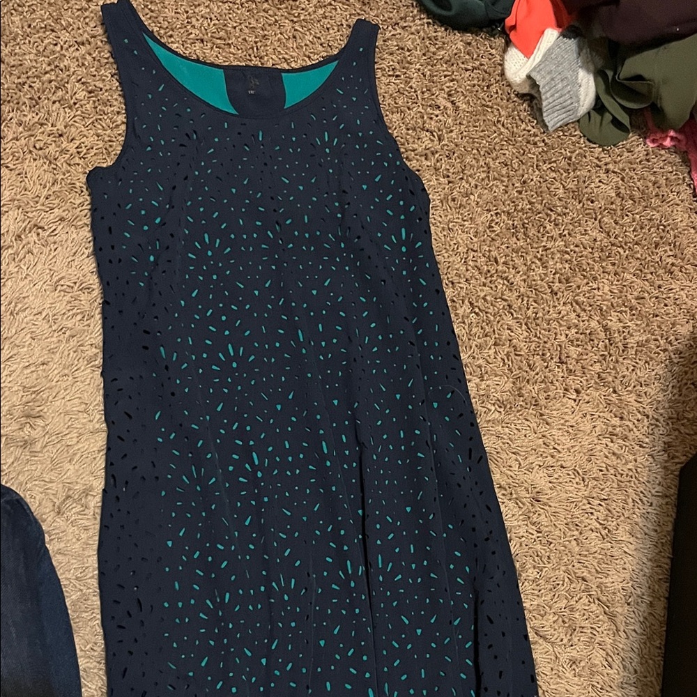 Title Nine Navy and Teal Midi Dress